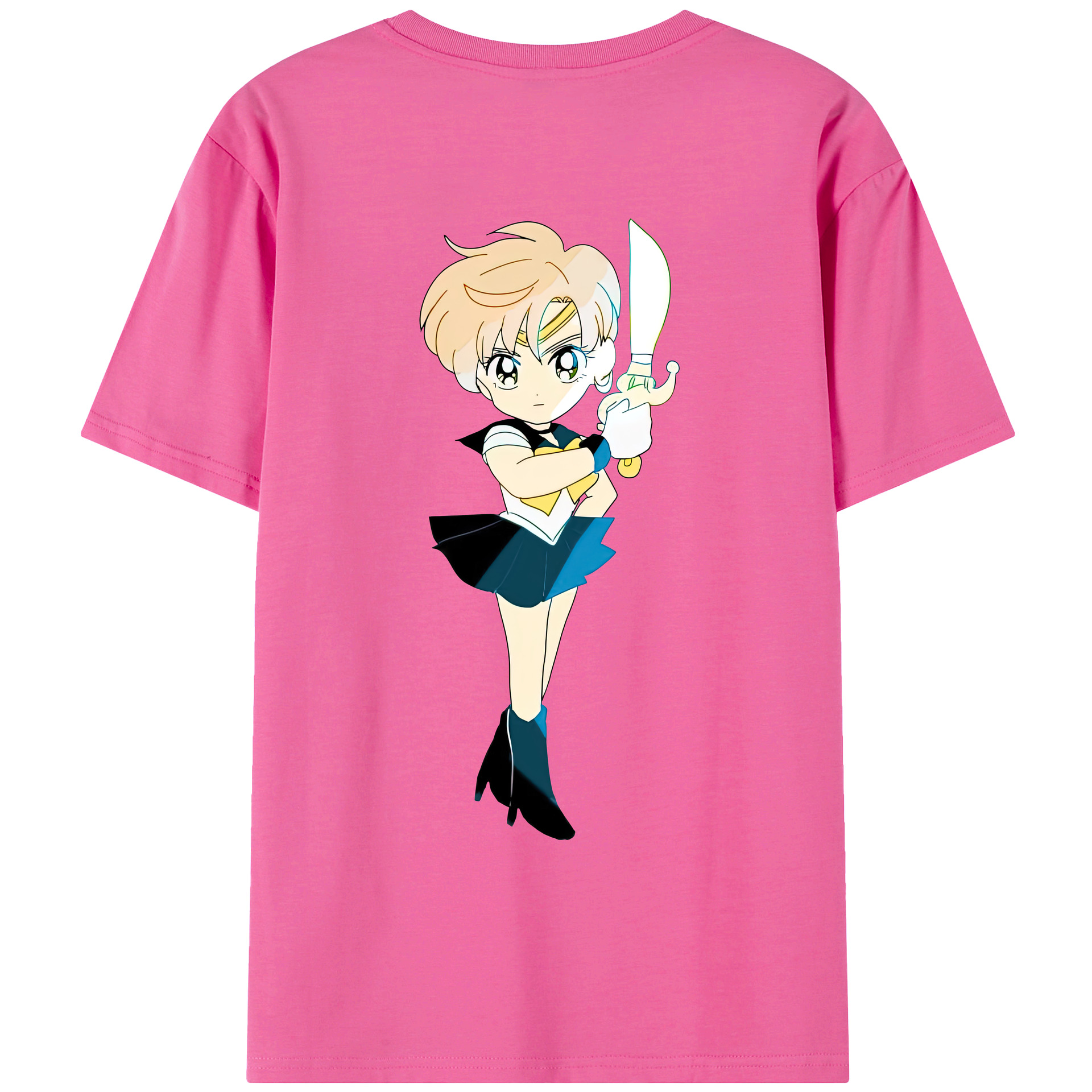 （画像用） 美少女戦士セーラームーン 天王はるか Sailor Moon Tenoh Haruka レディース半袖Tシャツ(バックプリント)